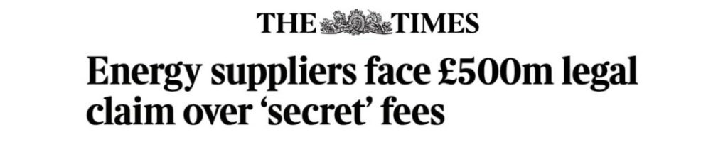 Business Energy Claims Scandal Reported by The Times Newspaper Headline